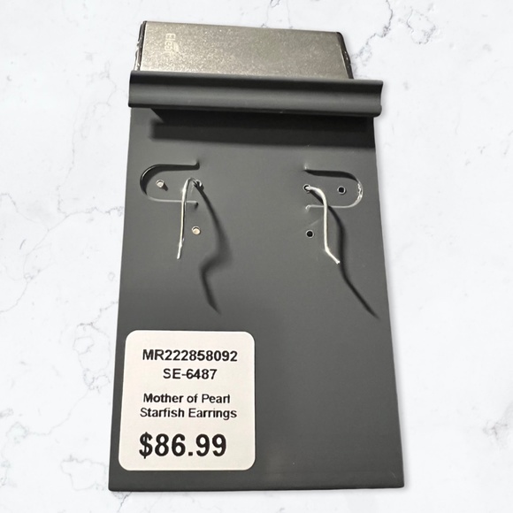 Sterling Silver Mother of Pearl Starfish Drop Earrings - Picture 5 of 6